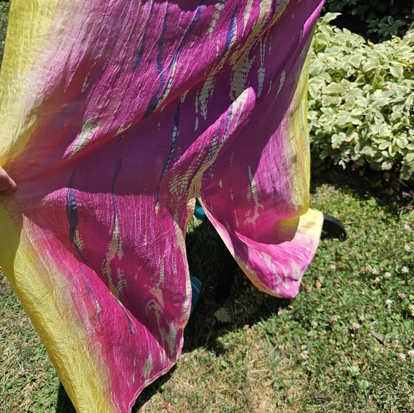 Soft Surroundings Sparkling Silk Santiago Caftan Style Lounge Ware - Picture 6 of 9